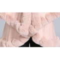 2020 Wholesale European New Style Graceful Ladies Shaggy Velvet Winter Thick Warmer Poncho Shawl Shaggy Collar Knit Coat Poncho